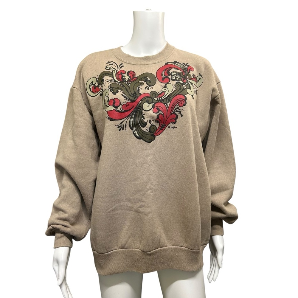Vintage Jerzees Frabjous Design Sweatshirt Brown Size L